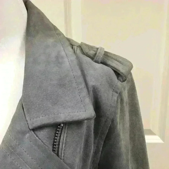 BLANKNYC Cloud Grey Suede Moto Jacket - Picture 12 of 15